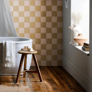 Sweet Yellow Chequerboard Porcelain Tile