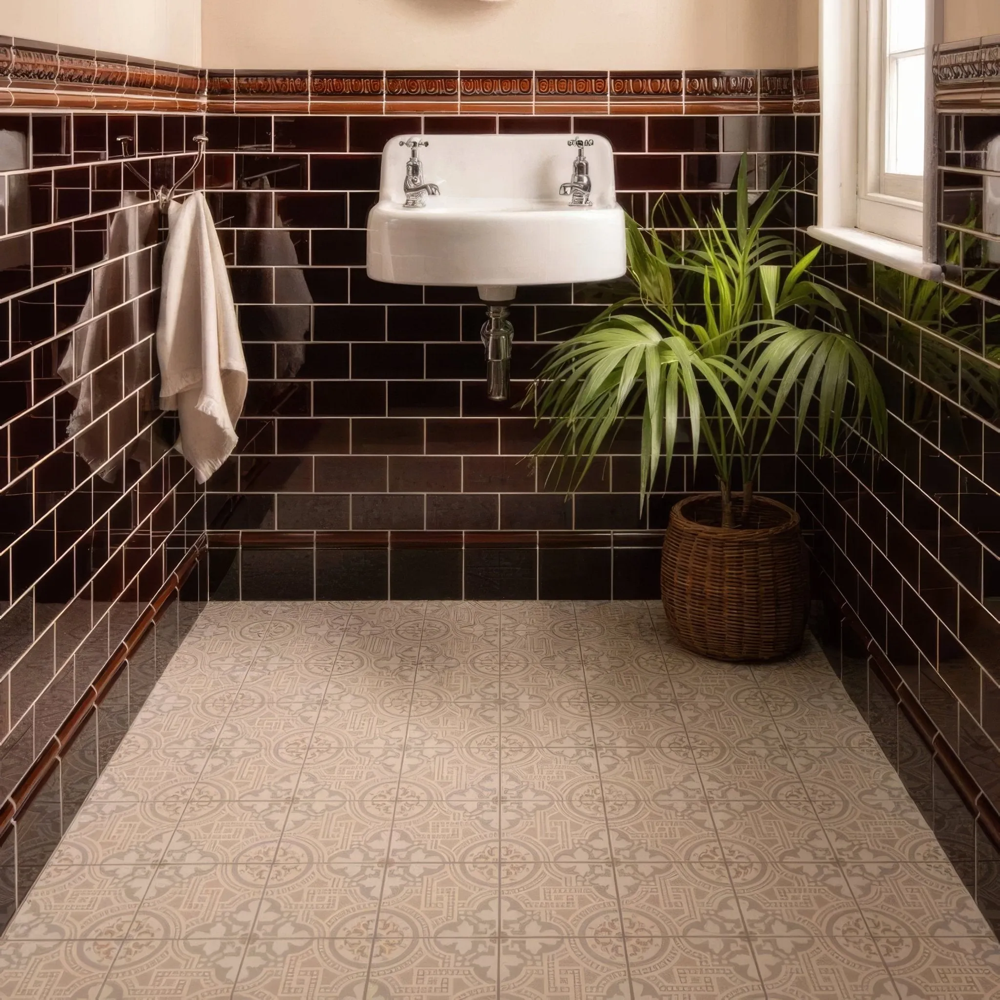 Teapot Brown Half Tile