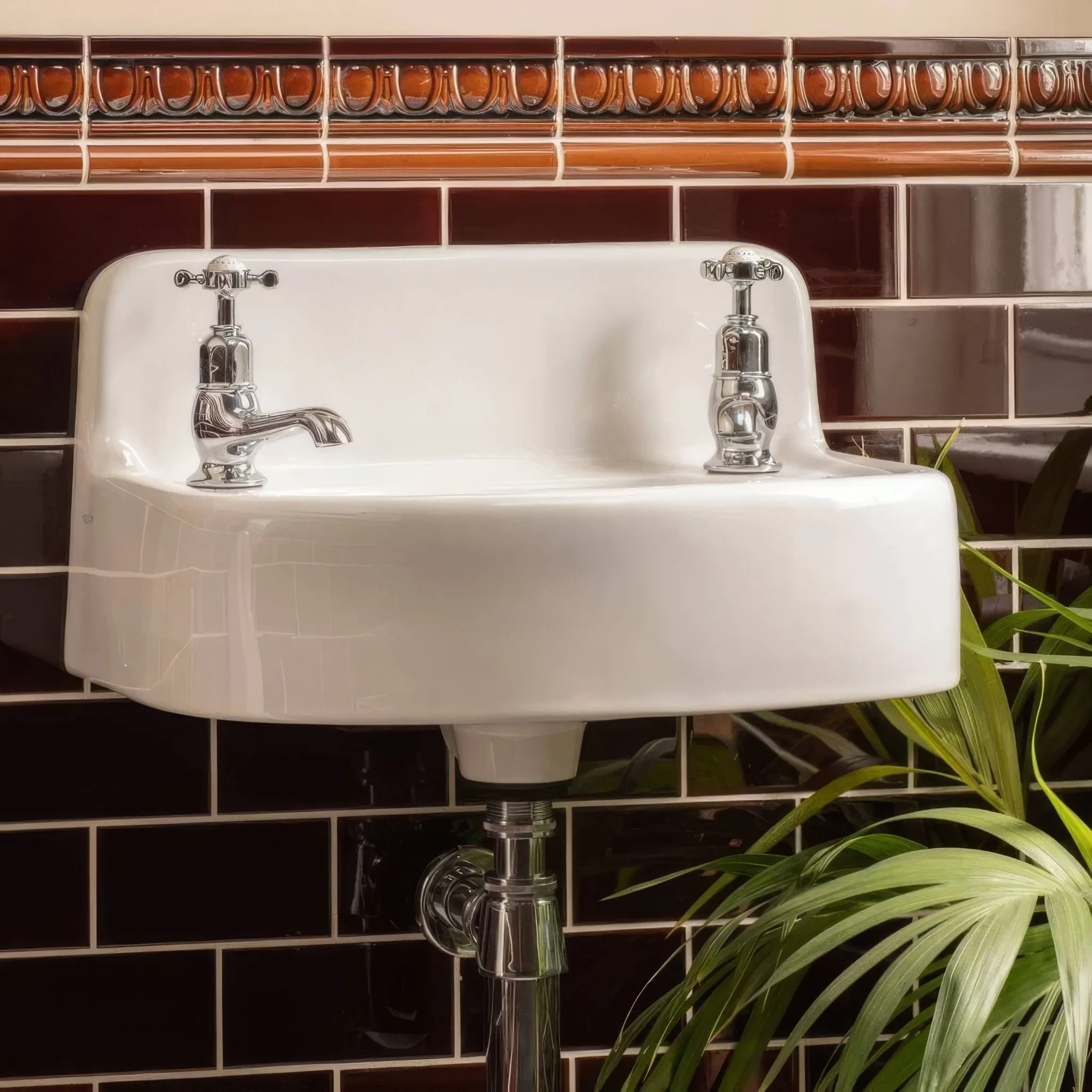 Teapot Brown Half Tile