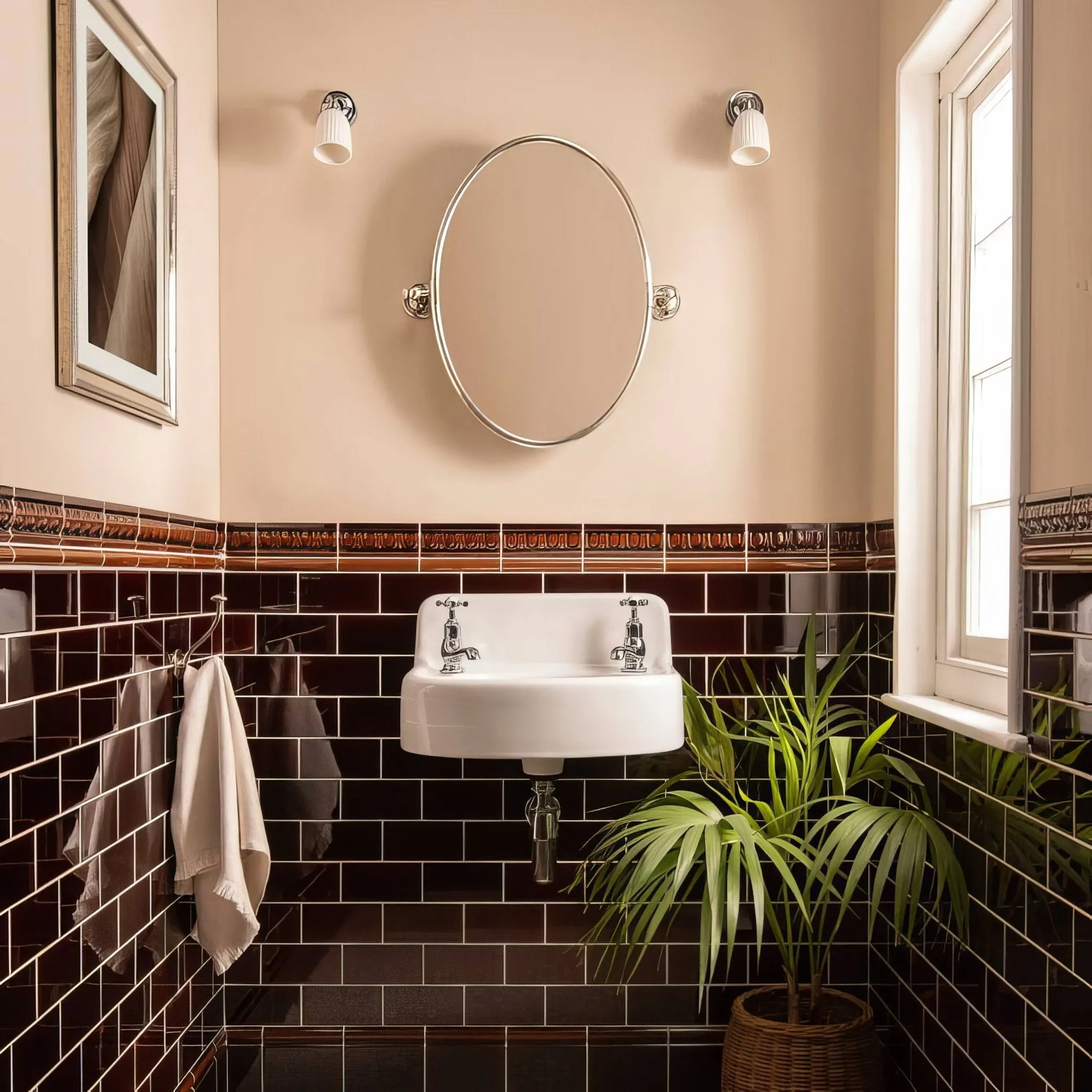Teapot Brown Half Tile