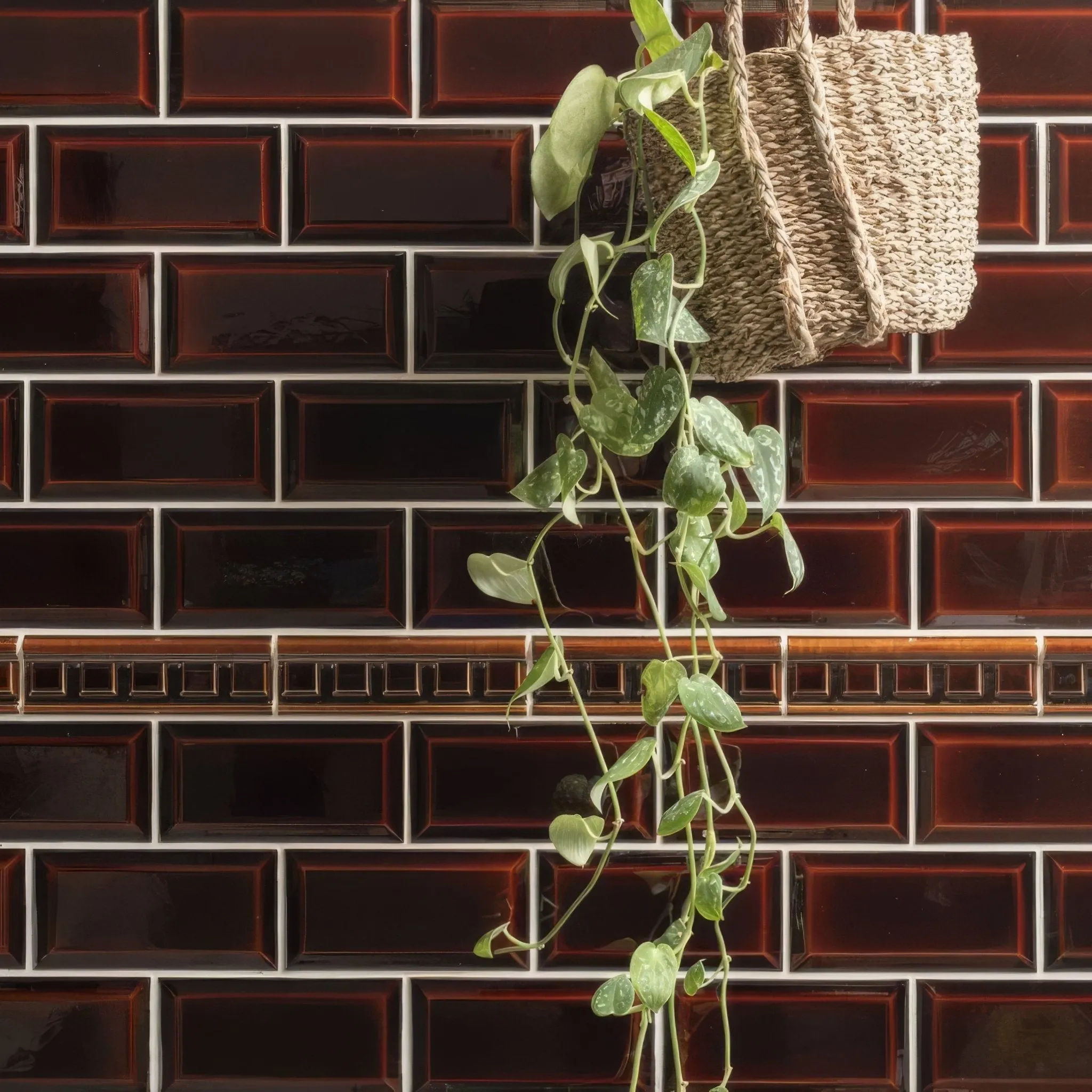 Teapot Brown Metro Bevelled Tile