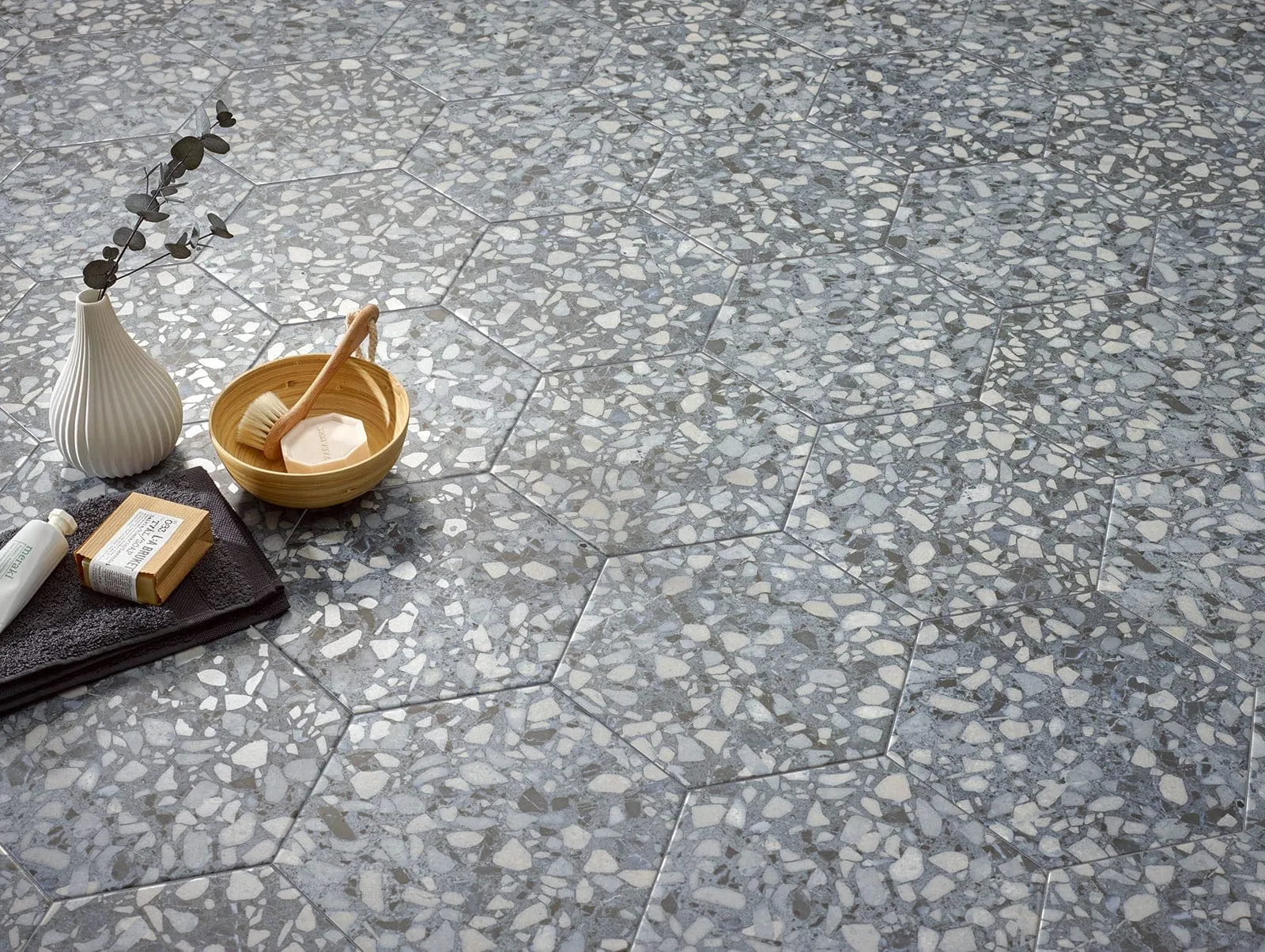 Terrazzo Hexagon Blue