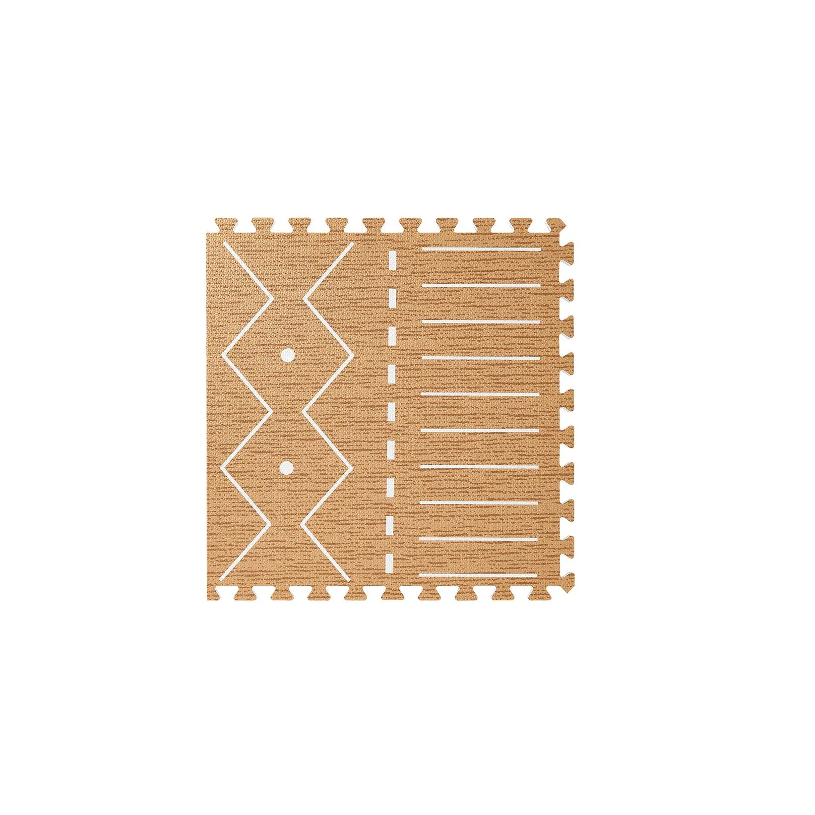Toddlekind Prettier Puzzle Playmat Berber Camel 120x180cm - 6 Tiles & 12 Edging Borders