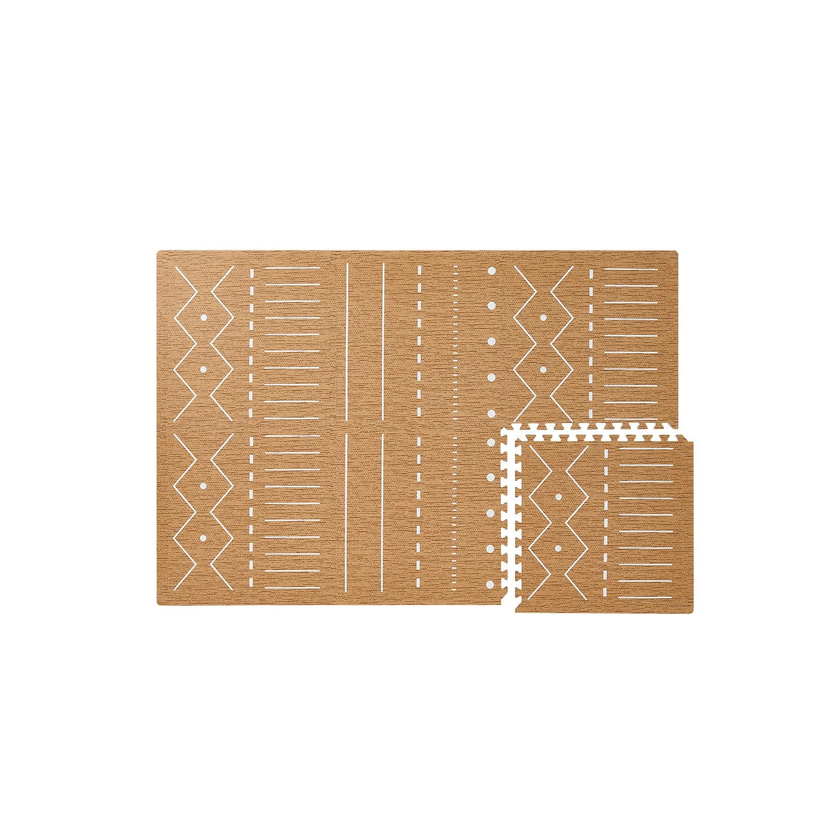 Toddlekind Prettier Puzzle Playmat Berber Camel 120x180cm - 6 Tiles & 12 Edging Borders