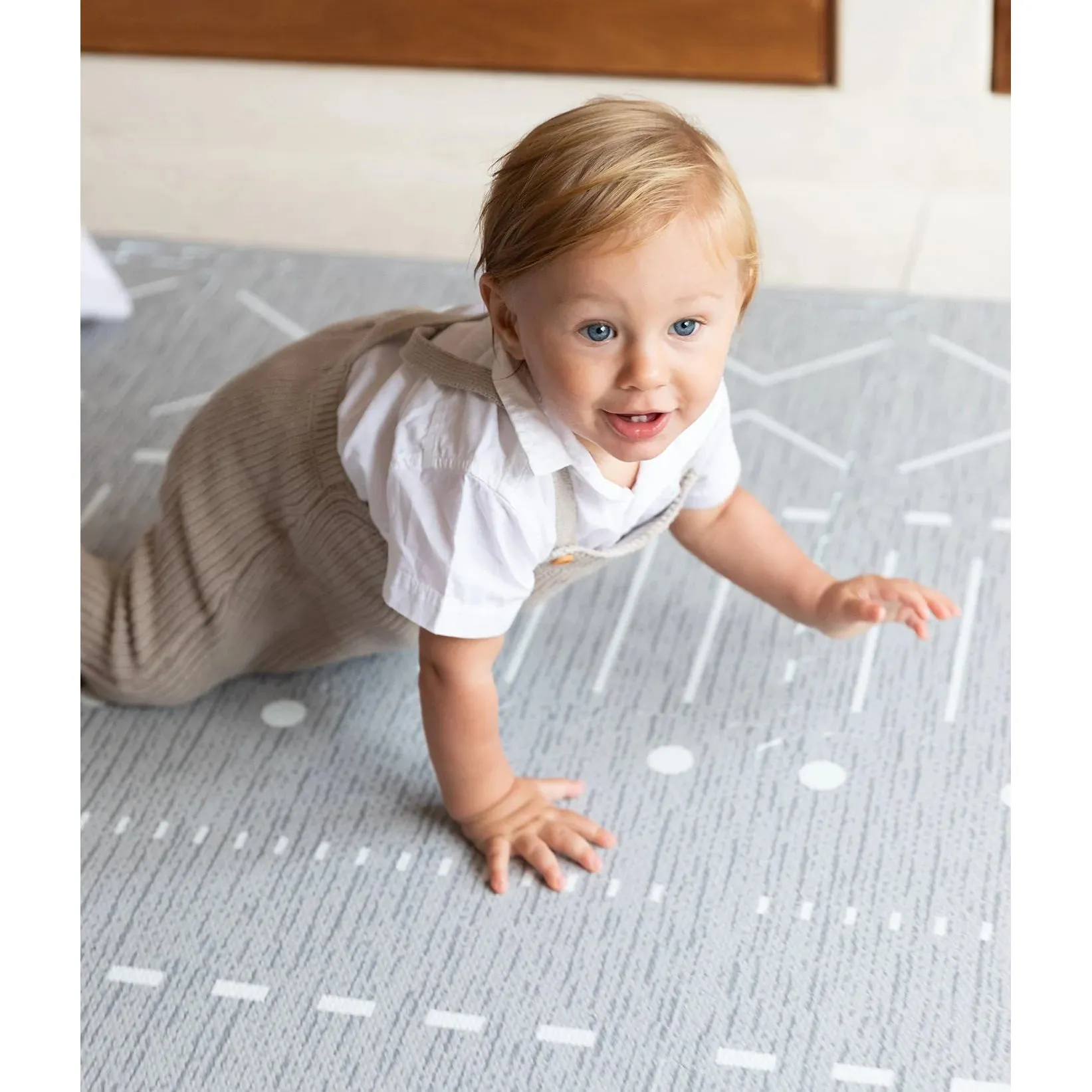 Toddlekind Prettier Puzzle Playmat Berber Storm 120x180cm - 6 Tiles & 12 Edging Borders