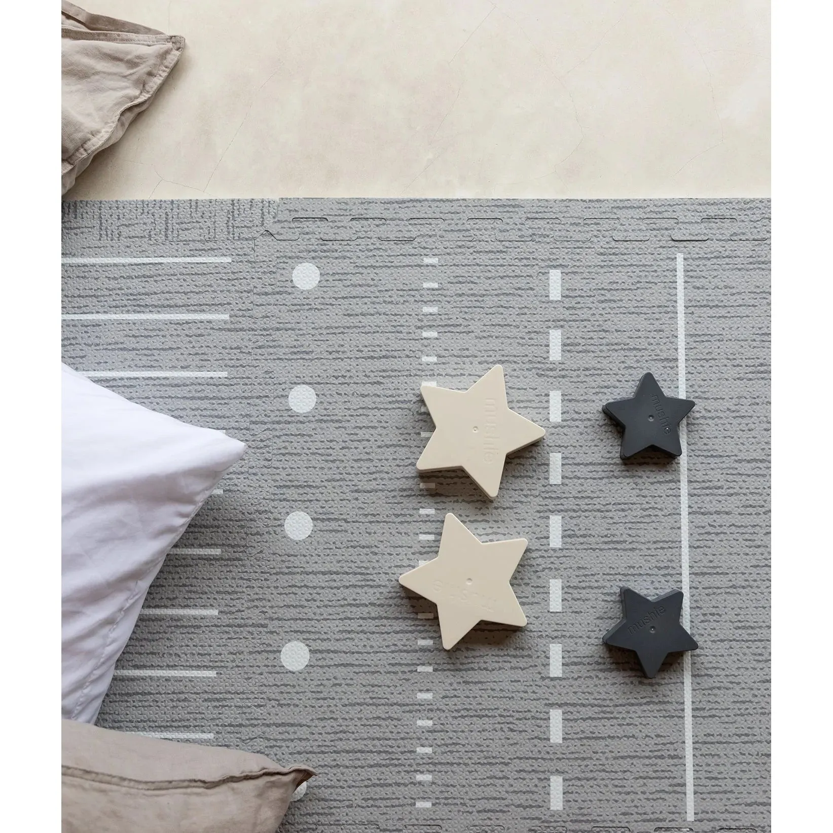 Toddlekind Prettier Puzzle Playmat Berber Storm 120x180cm - 6 Tiles & 12 Edging Borders
