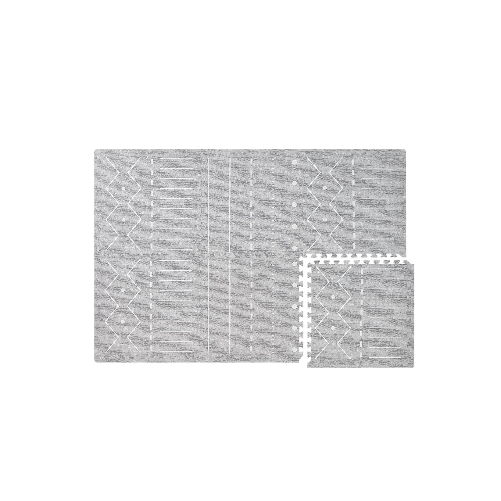 Toddlekind Prettier Puzzle Playmat Berber Storm 120x180cm - 6 Tiles & 12 Edging Borders
