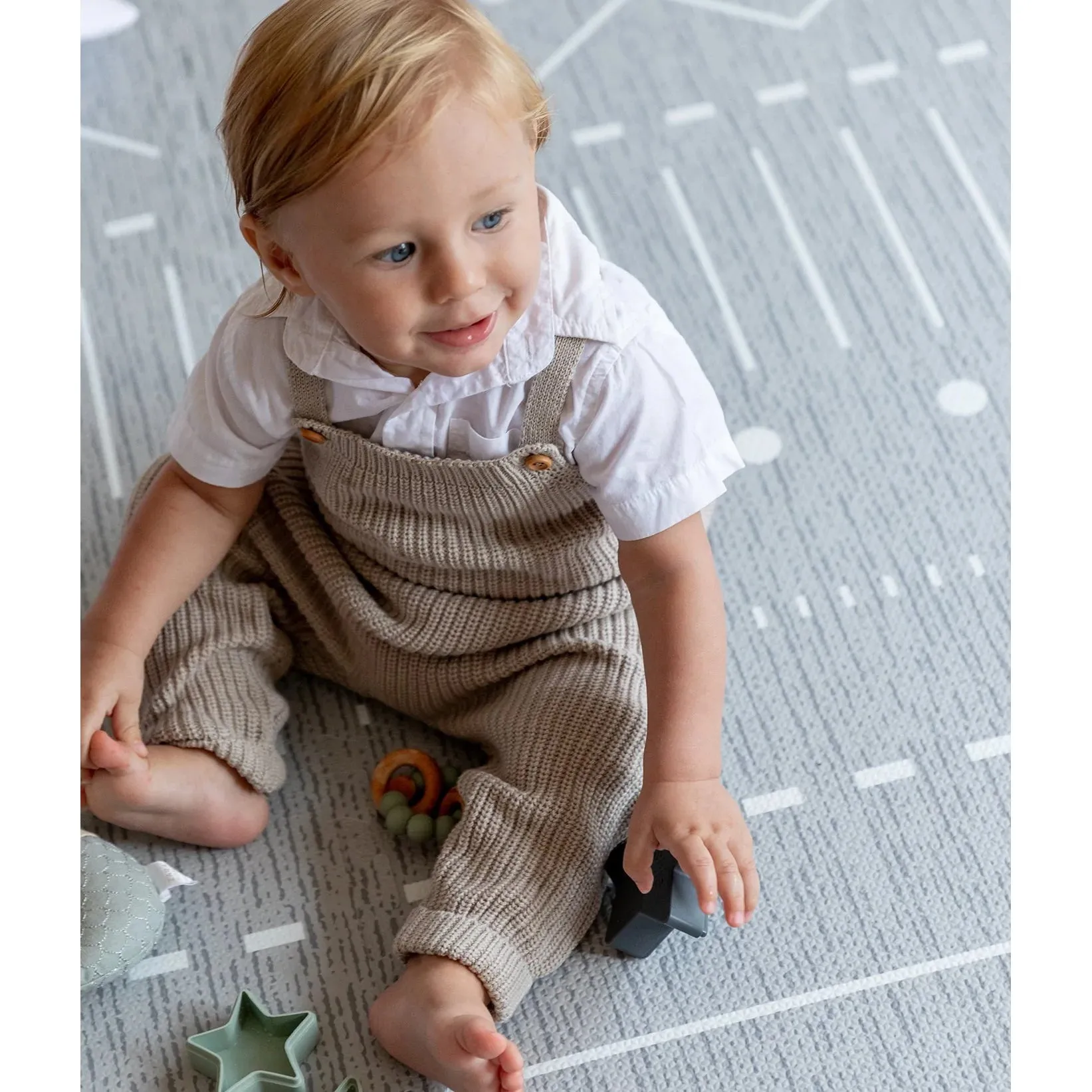 Toddlekind Prettier Puzzle Playmat Berber Storm 120x180cm - 6 Tiles & 12 Edging Borders