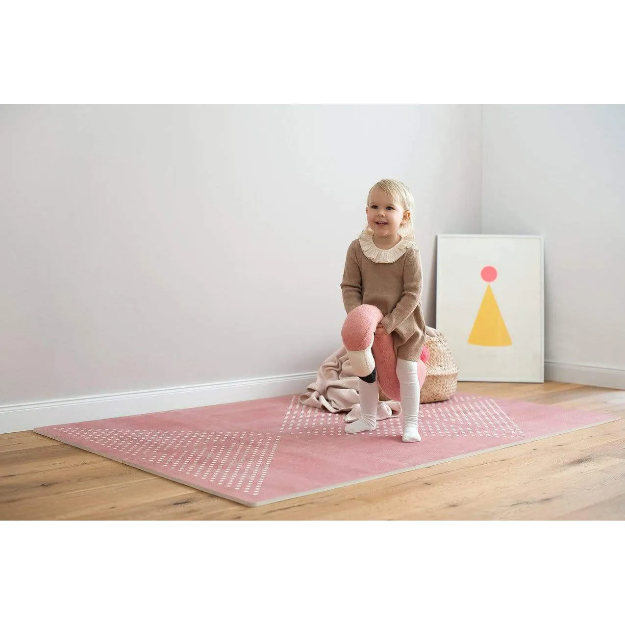 Toddlekind Prettier Puzzle Playmat Earth Ash Rose 120x180cm - 6 Tiles & 12 Edging Borders