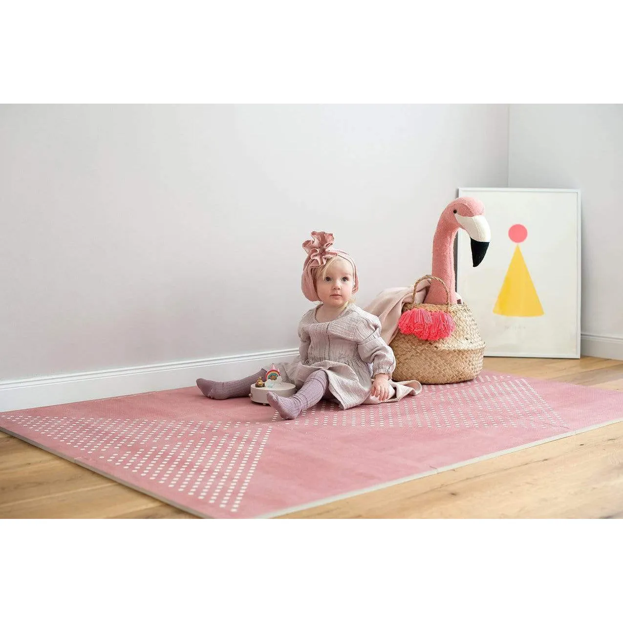 Toddlekind Prettier Puzzle Playmat Earth Ash Rose 120x180cm - 6 Tiles & 12 Edging Borders