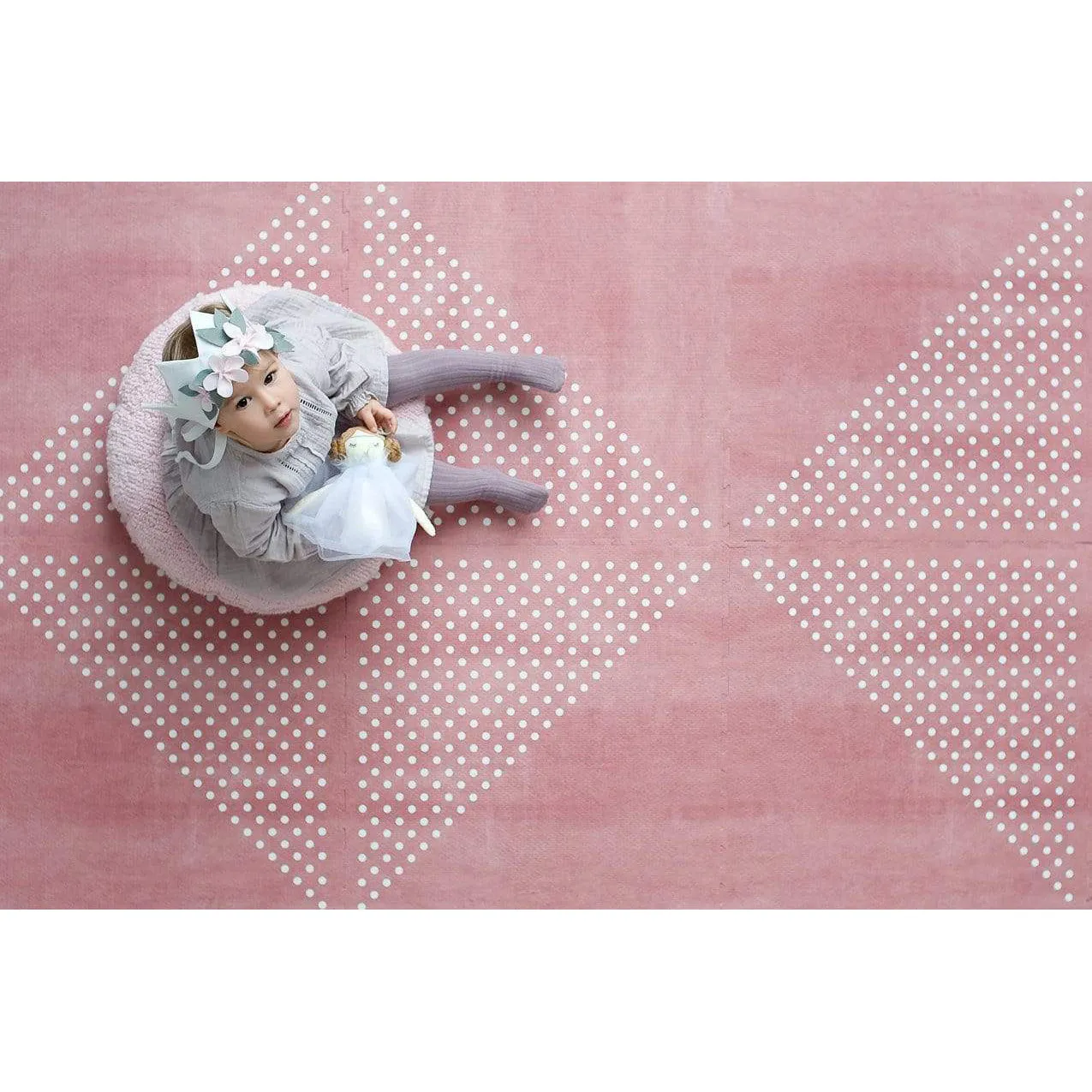 Toddlekind Prettier Puzzle Playmat Earth Ash Rose 120x180cm - 6 Tiles & 12 Edging Borders