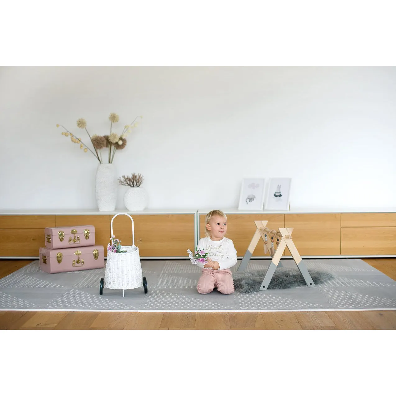 Toddlekind Prettier Puzzle Playmat Earth Dove 120x180cm - 6 Tiles & 12 Edging Borders