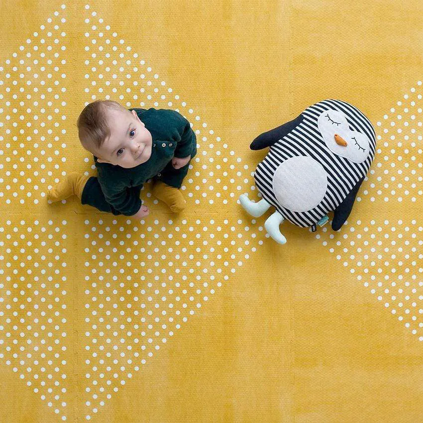 Toddlekind Prettier Puzzle Playmat Earth Mustard Flower 120x180cm - 6 Tiles & 12 Edging Borders