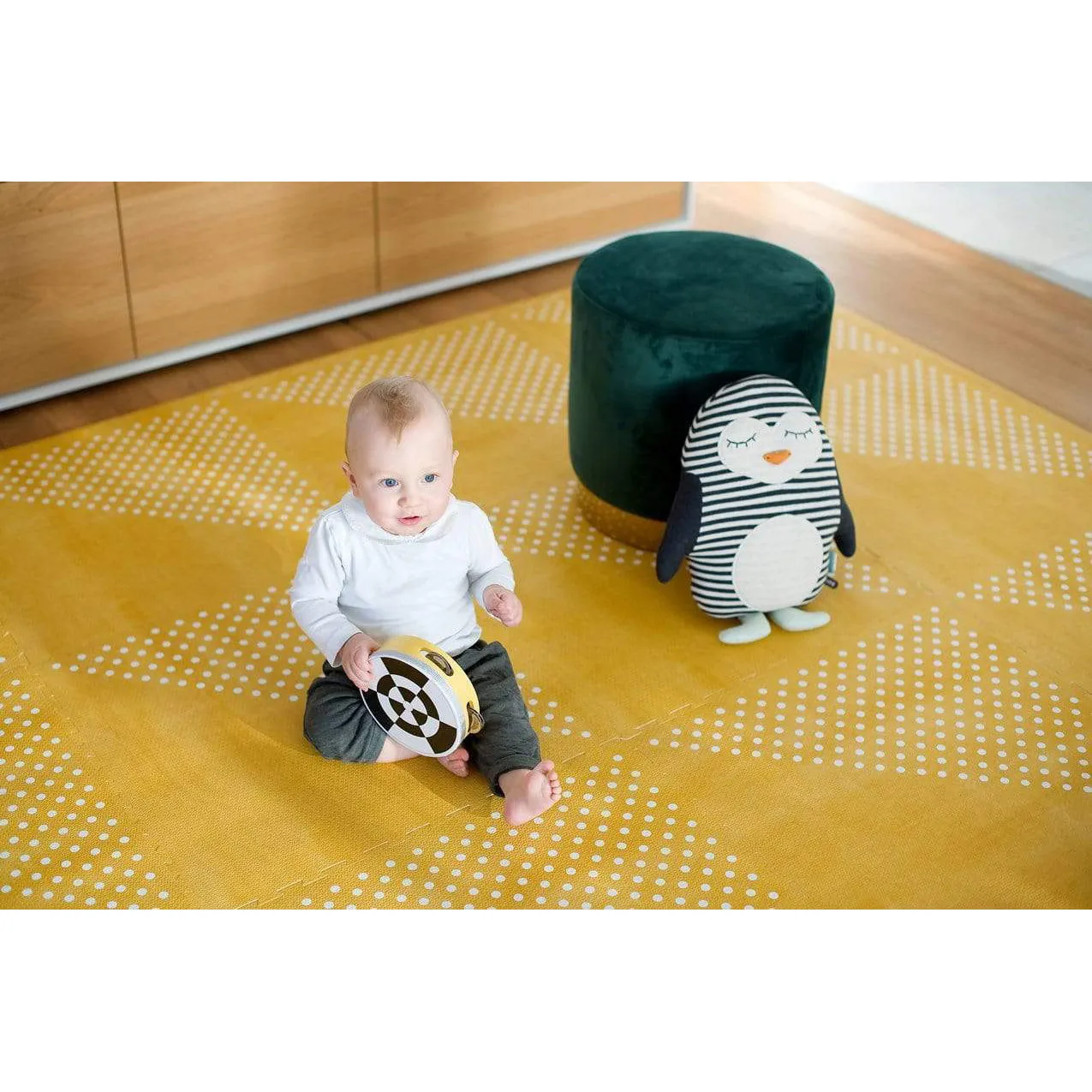Toddlekind Prettier Puzzle Playmat Earth Mustard Flower 120x180cm - 6 Tiles & 12 Edging Borders