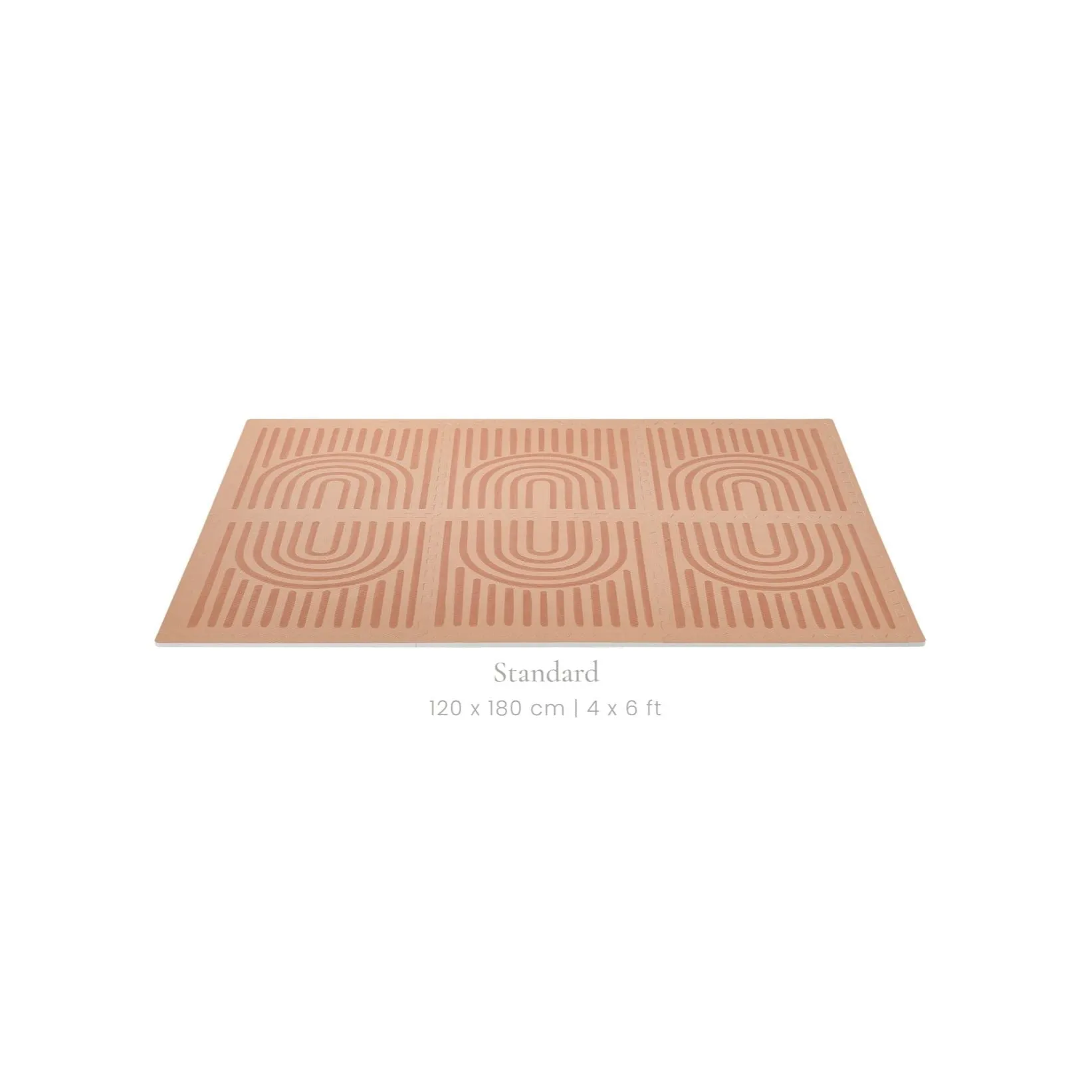 Toddlekind Prettier Puzzle Playmat Linear Camel 120x180cm - 6 Tiles & 12 Edging Borders