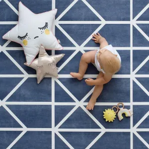 Toddlekind Prettier Puzzle Playmat Nordic Petroleum 120x180cm - 6 Tiles & 12 Edging Borders