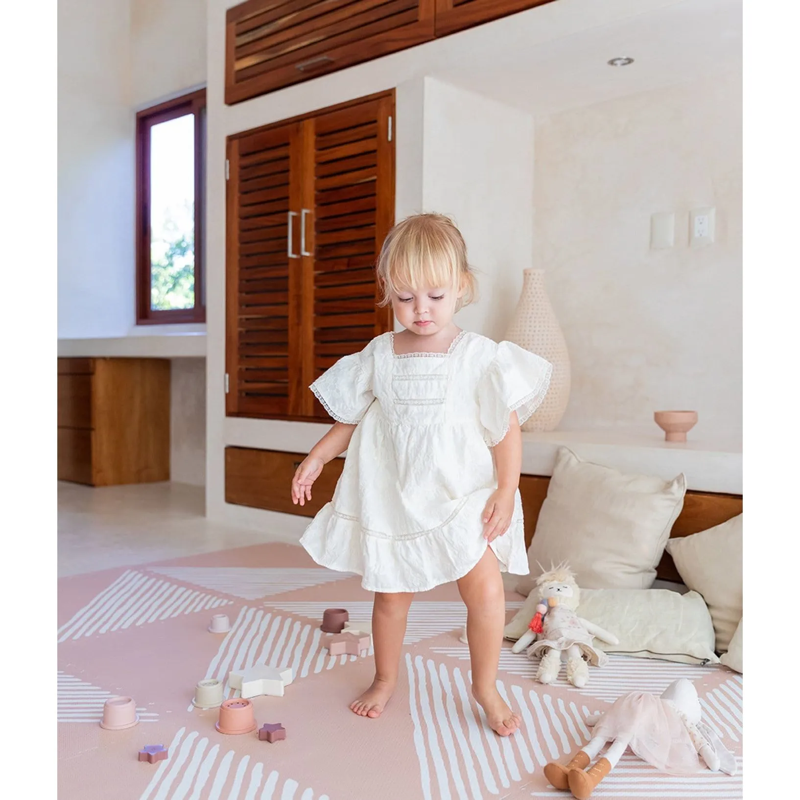 Toddlekind Prettier Puzzle Playmat Sandy Lines Sea Shell 120x180cm - 6 Tiles & 12 Edging Borders