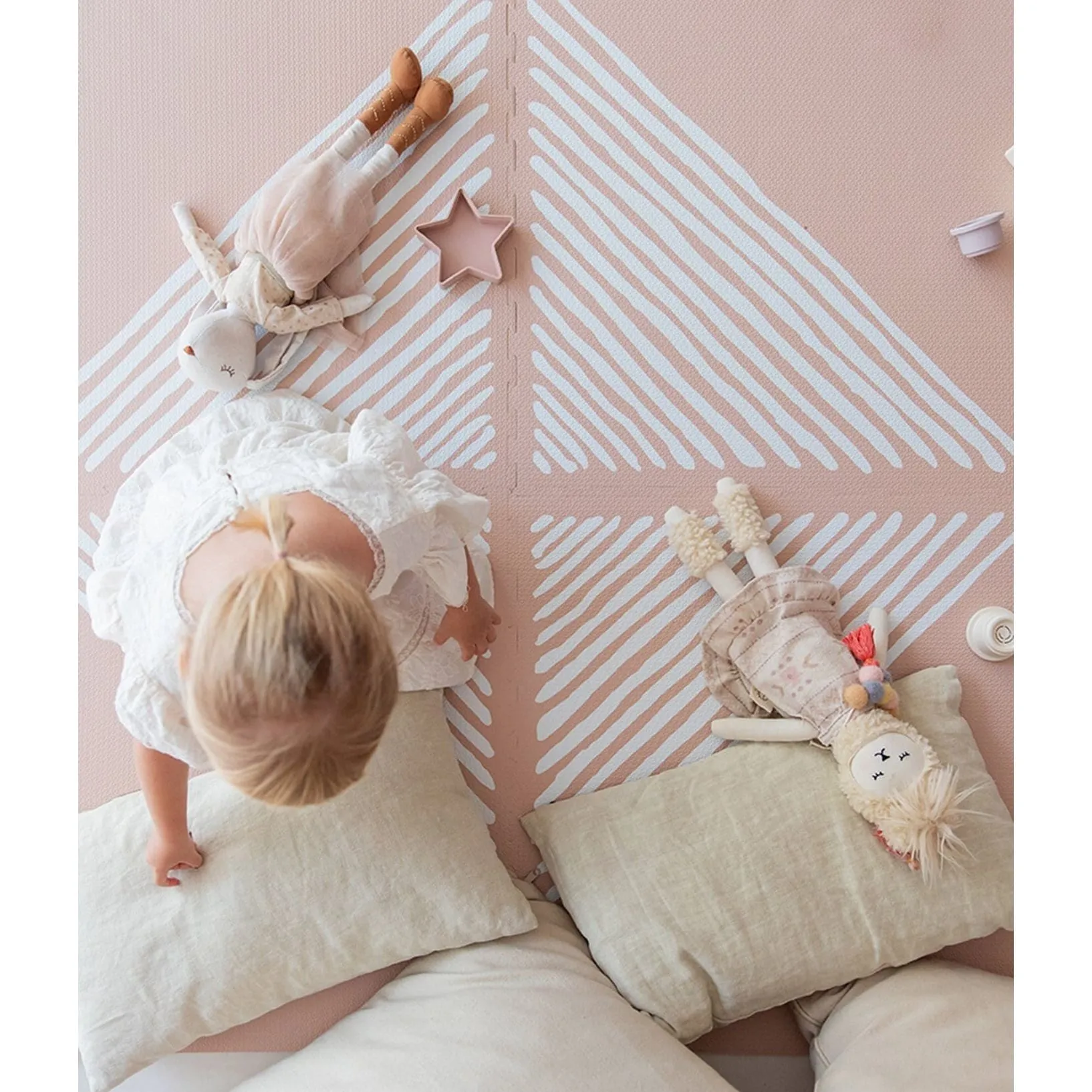 Toddlekind Prettier Puzzle Playmat Sandy Lines Sea Shell 120x180cm - 6 Tiles & 12 Edging Borders