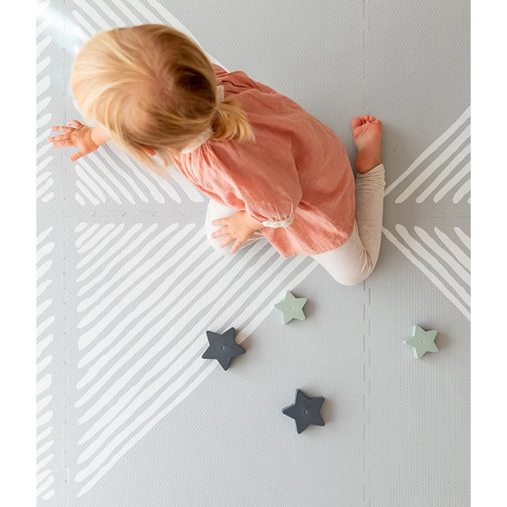 Toddlekind Prettier Puzzle Playmat Sandy Lines Stone 120x180cm - 6 Tiles & 12 Edging Borders