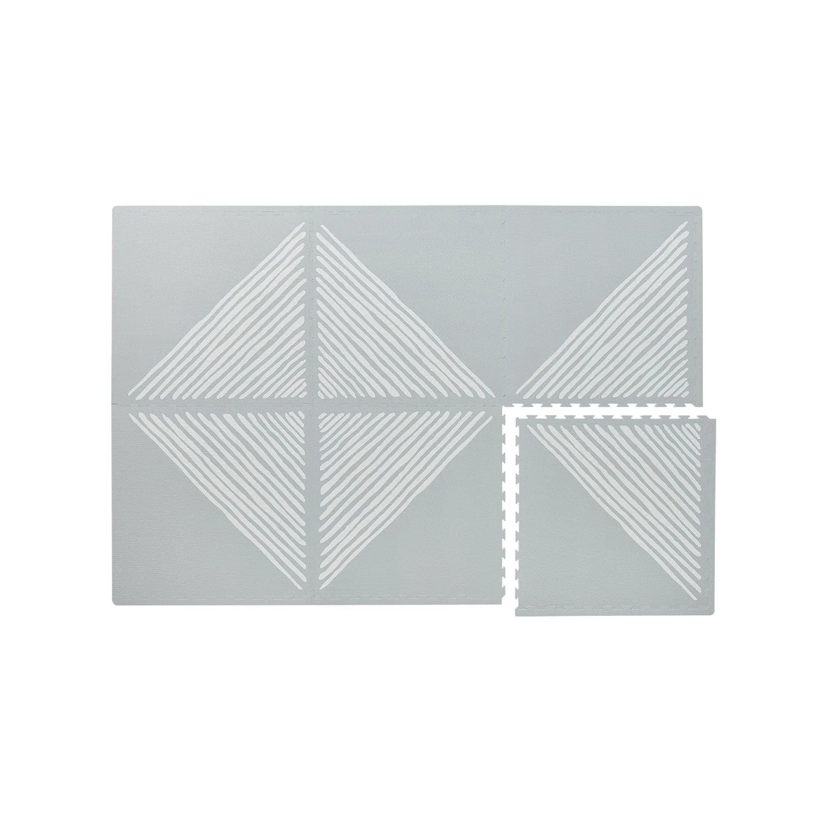 Toddlekind Prettier Puzzle Playmat Sandy Lines Stone 120x180cm - 6 Tiles & 12 Edging Borders