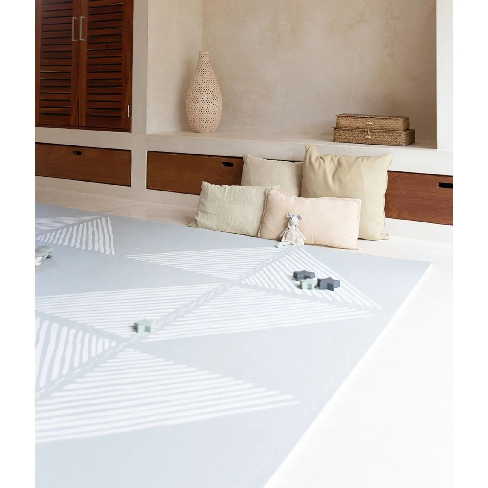 Toddlekind Prettier Puzzle Playmat Sandy Lines Stone 120x180cm - 6 Tiles & 12 Edging Borders