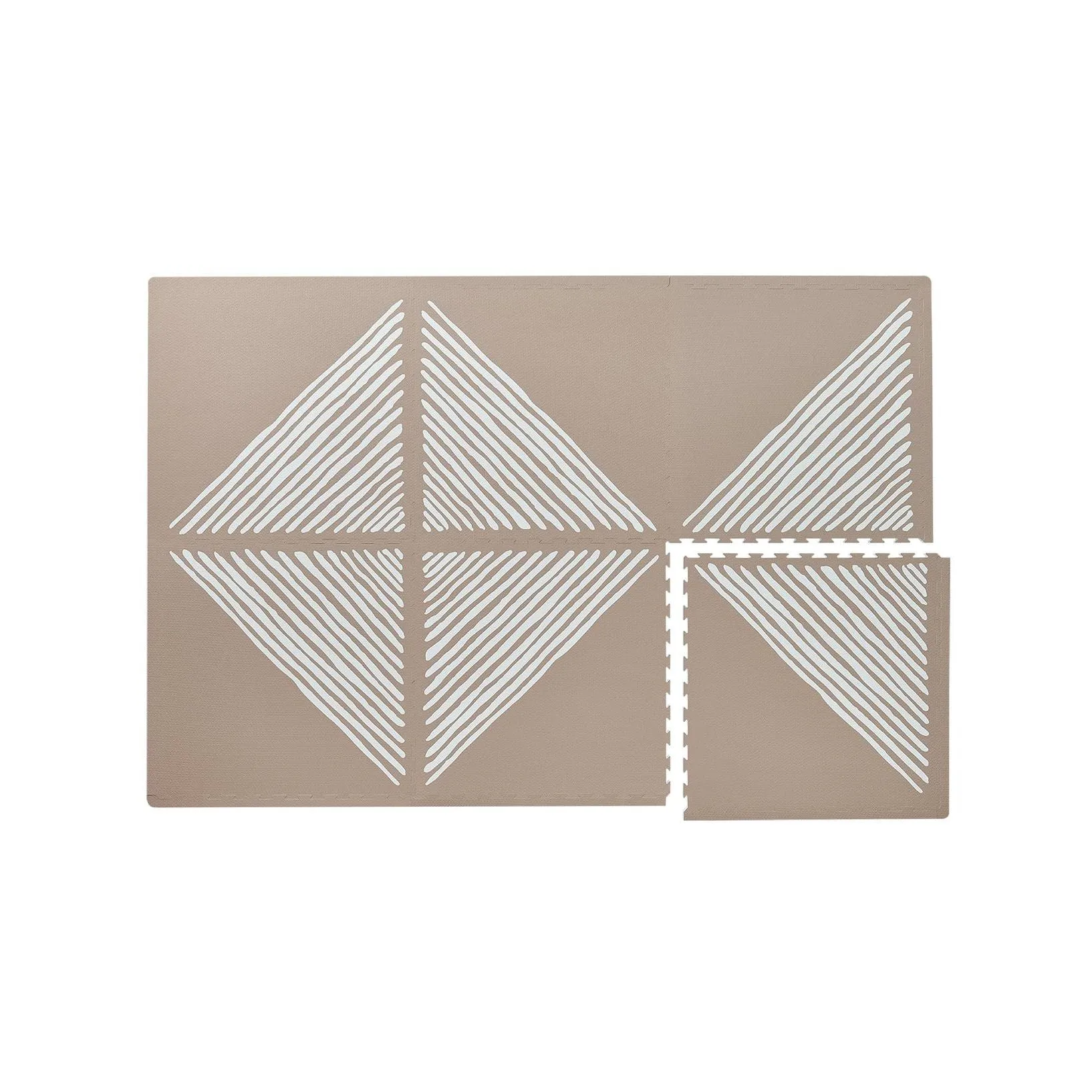 Toddlekind Prettier Puzzle Playmat Sandy Lines Tan 120x180cm - 6 Tiles & 12 Edging Borders