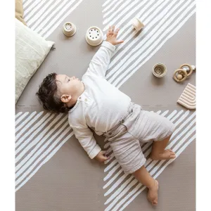 Toddlekind Prettier Puzzle Playmat Sandy Lines Tan 120x180cm - 6 Tiles & 12 Edging Borders