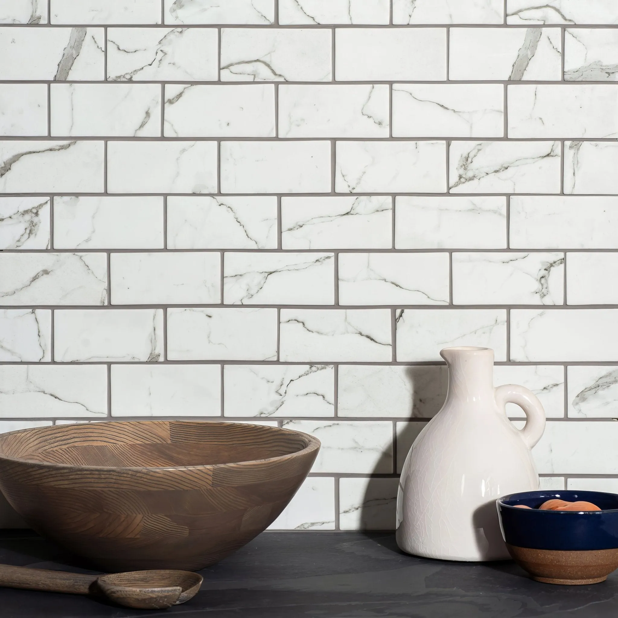 Torcello White Brickbond Recycled Glass