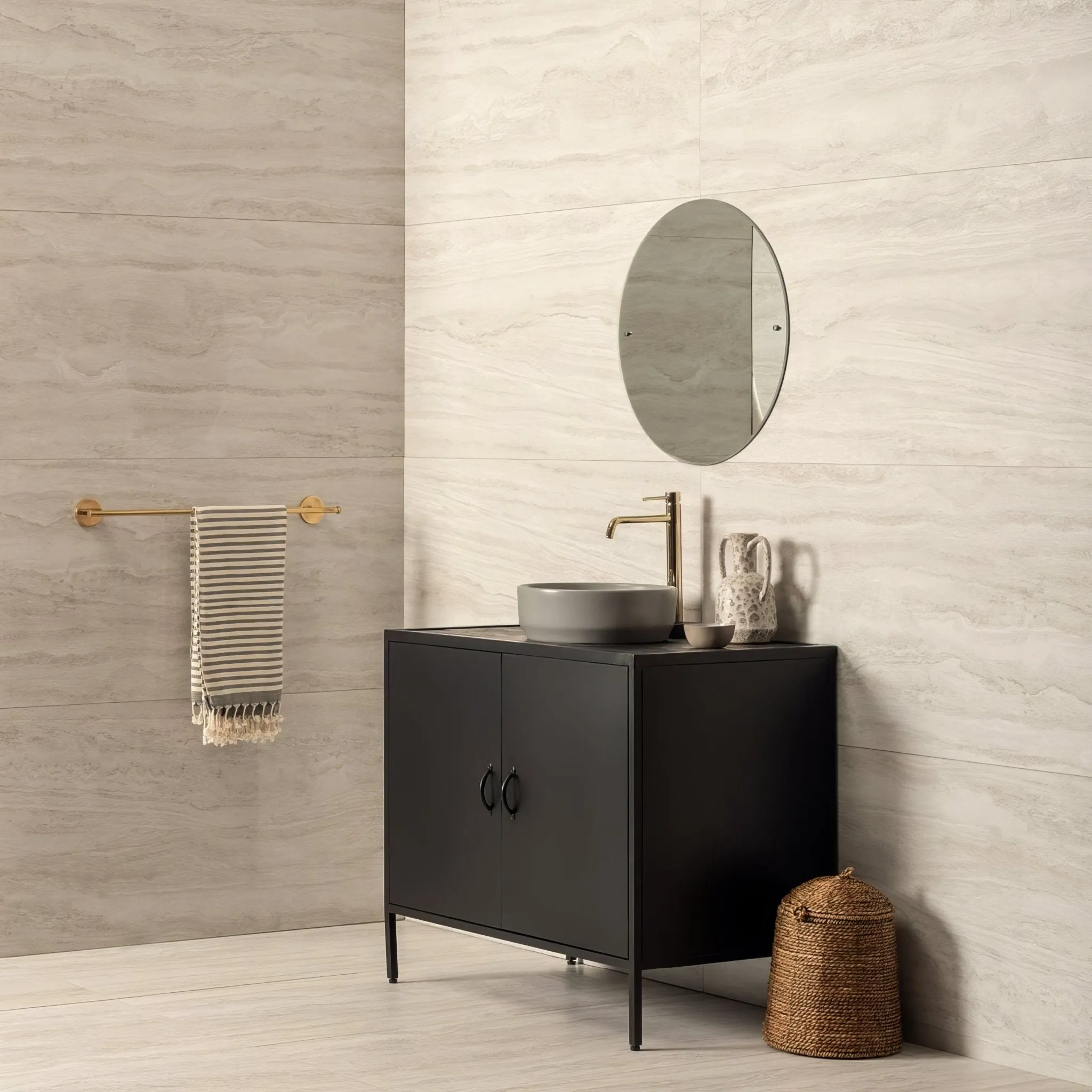 Travertino Navona Grigio 90x90 Mattt