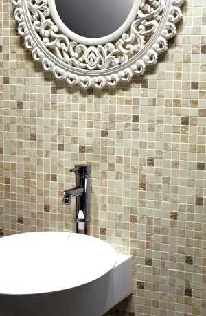 Trip Travertino Bottocino Mosaic