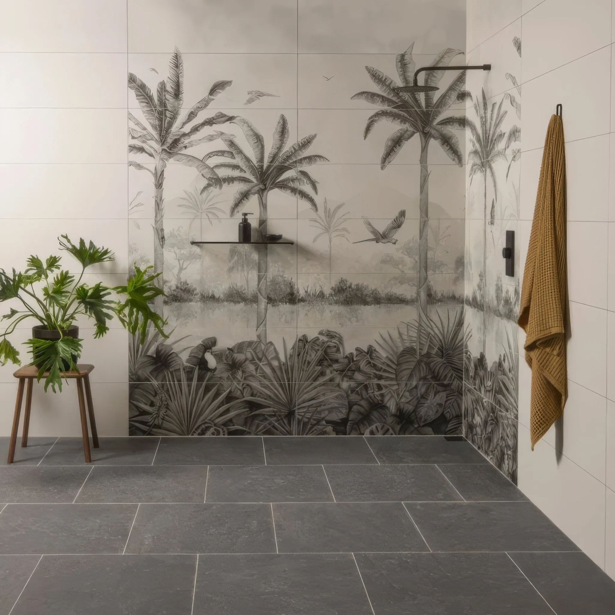 Tropical Oasis Monochrome Panel C
