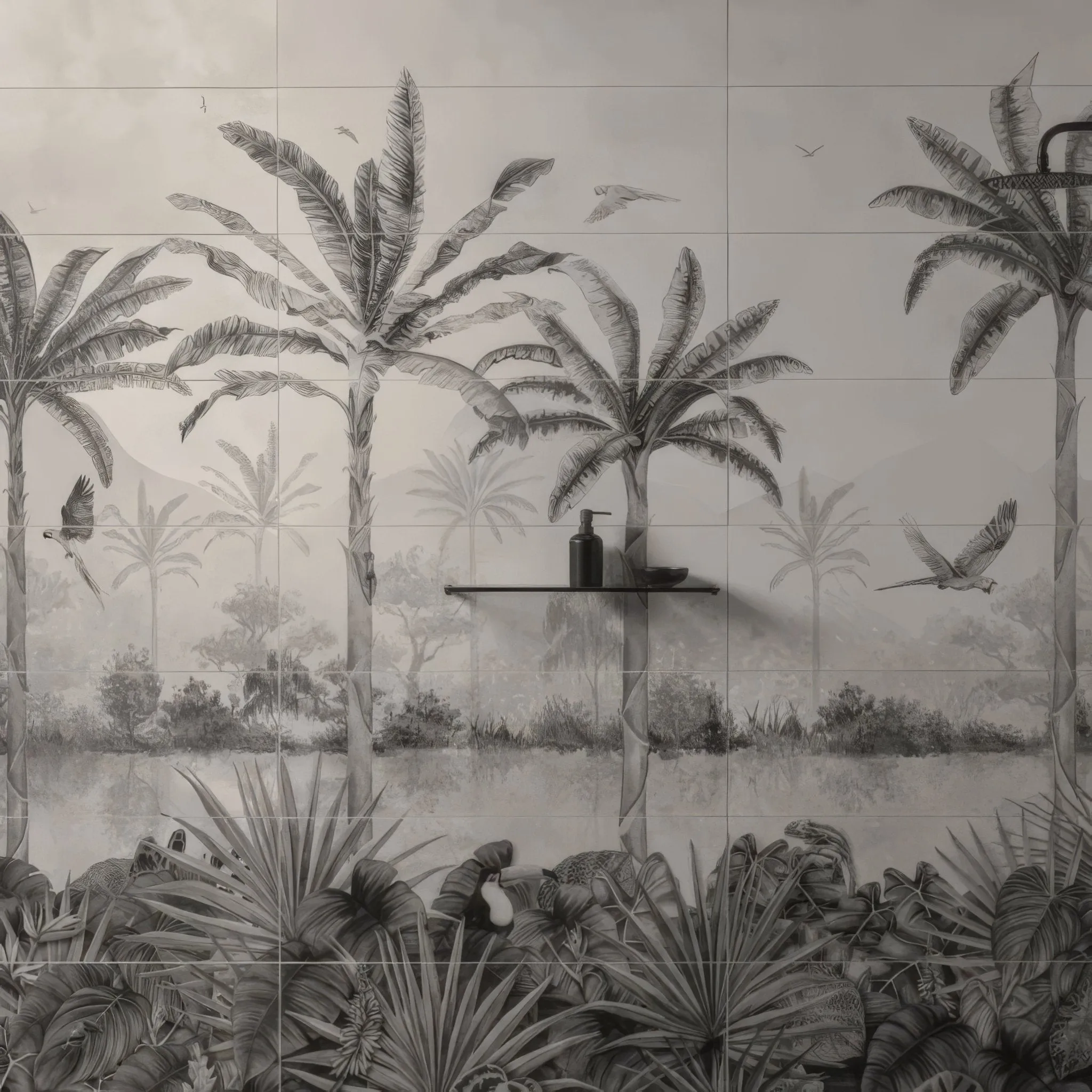 Tropical Oasis Monochrome Panel C