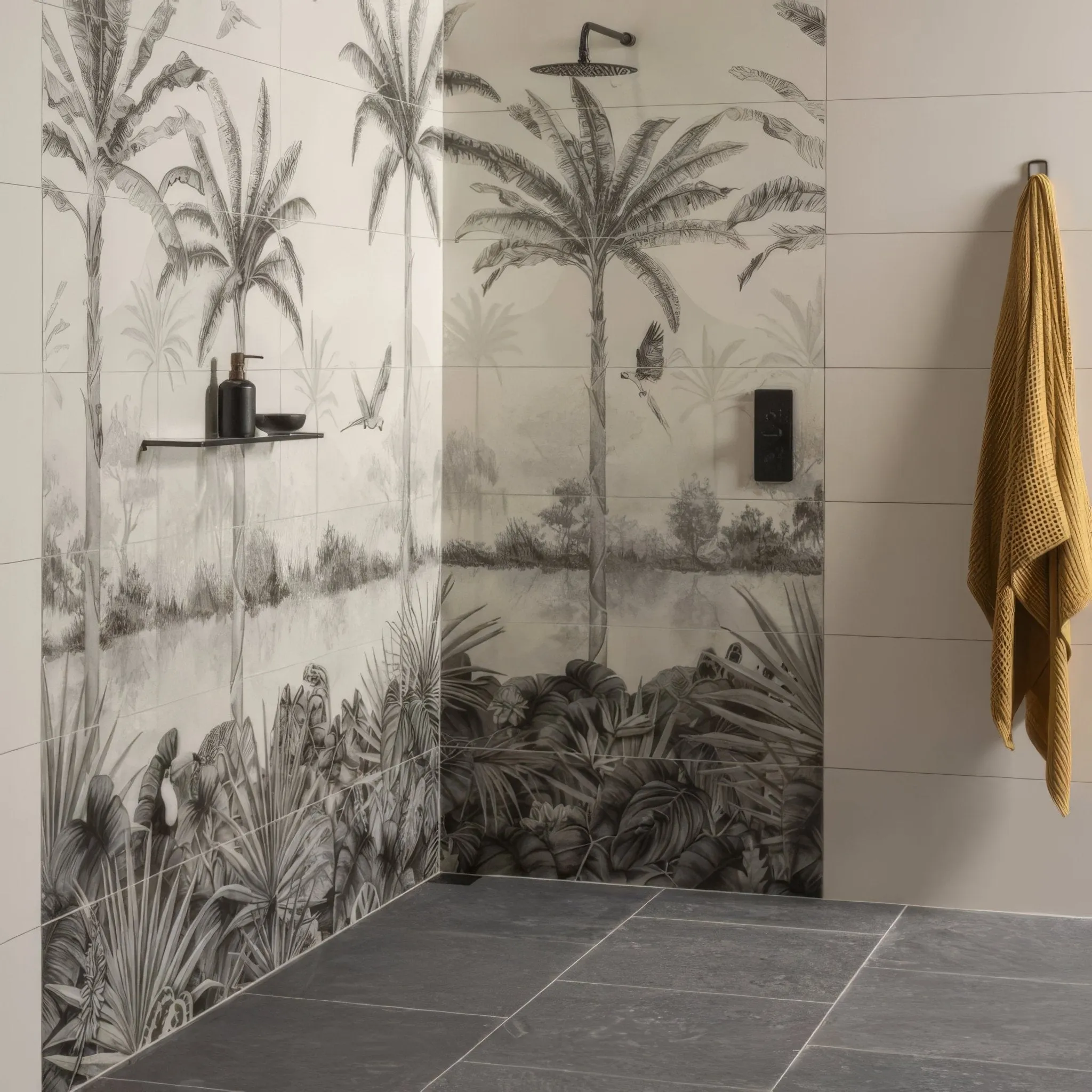 Tropical Oasis Monochrome Panel C