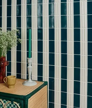 Tunstall Ceramic Deep White Fluted Brick
