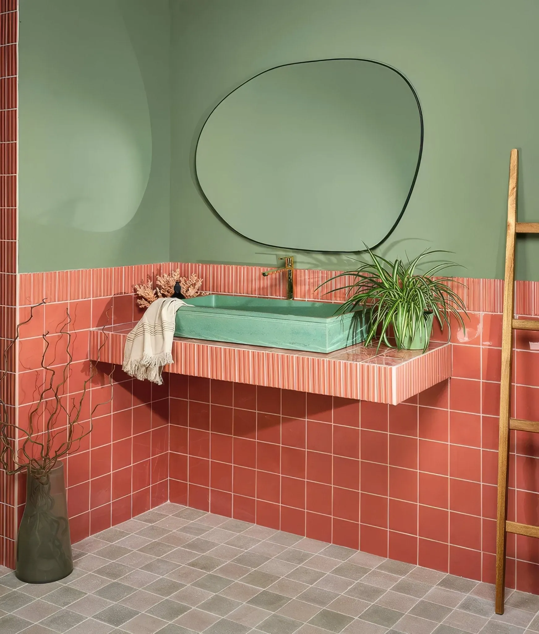 Tunstall Ceramic Fluted Brick Coral