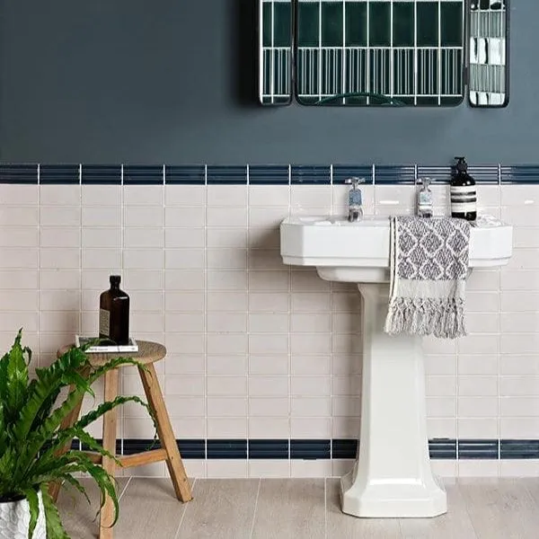 Tunstall Ceramic Peacock Blue Fluted Brick