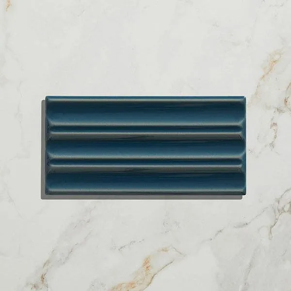 Tunstall Ceramic Peacock Blue Fluted Brick