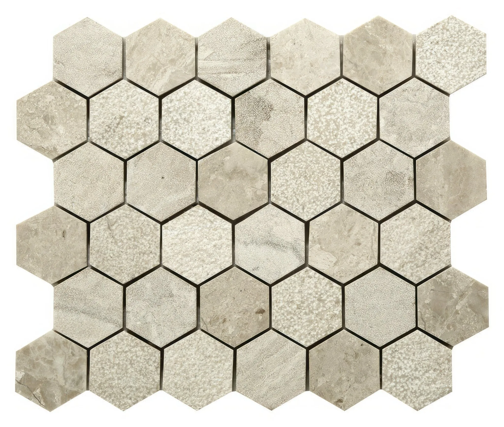 Vanilla Cream Mix Finish Marble Hexagon Mosaic