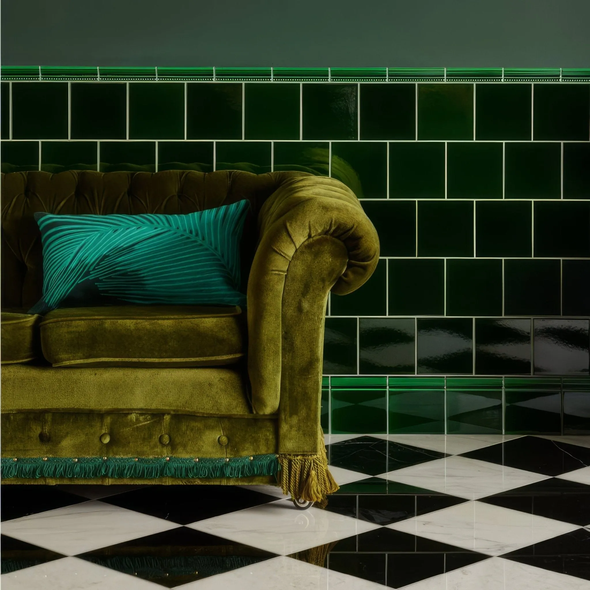 Victorian Green Field Tile