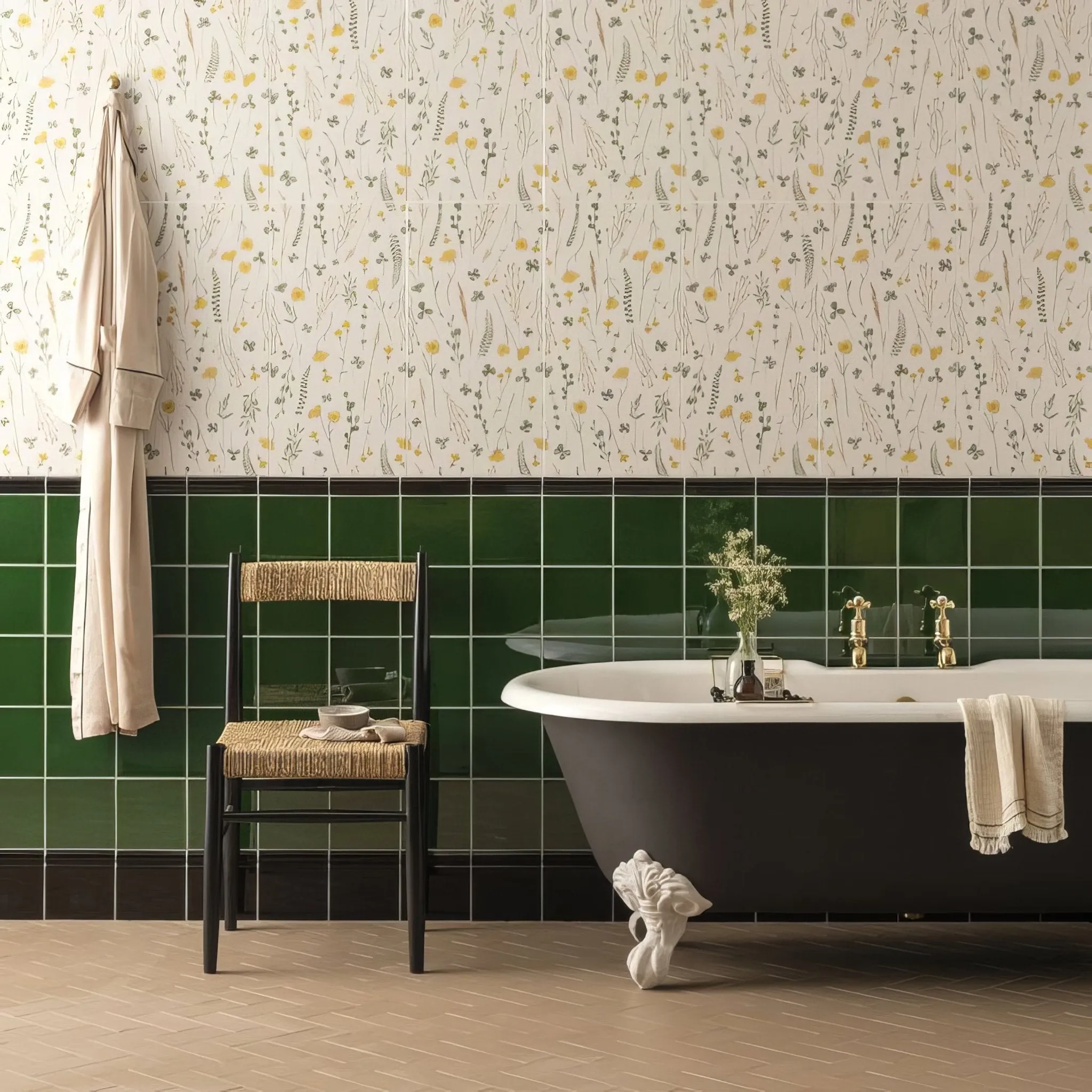Victorian Green Field Tile