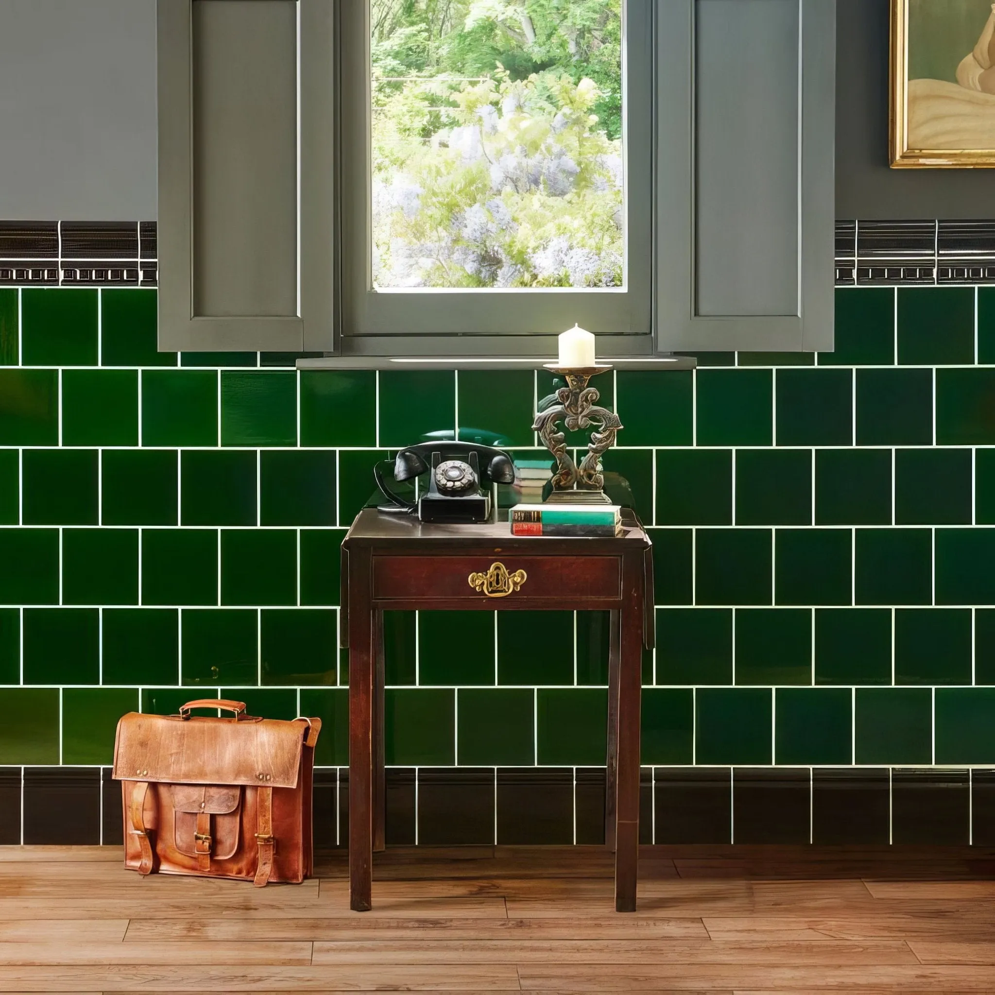 Victorian Green Field Tile