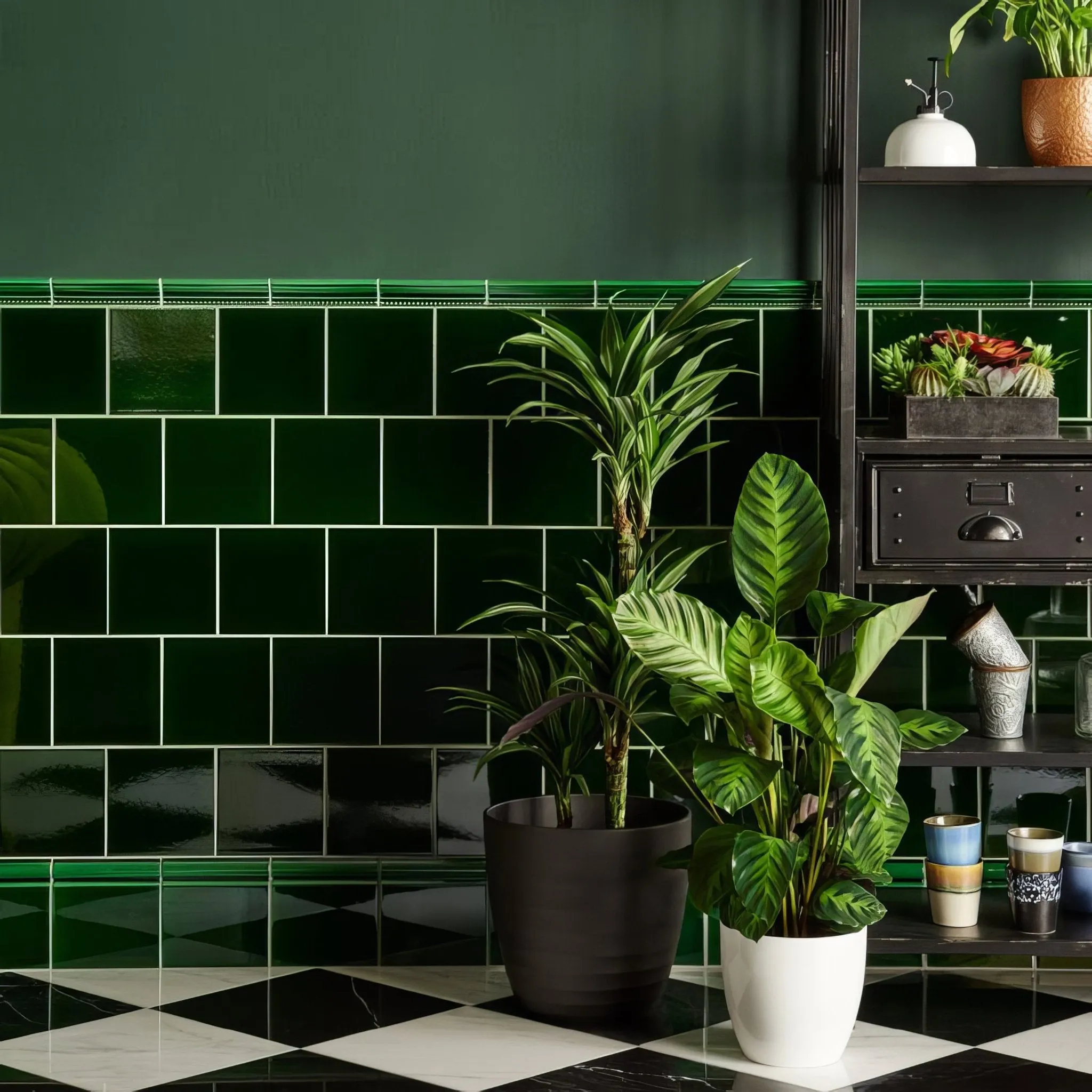Victorian Green Field Tile