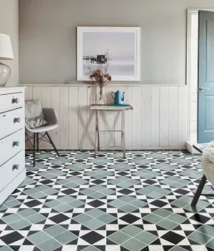 Victorian Style Porcelain Finchley Pattern Forest green