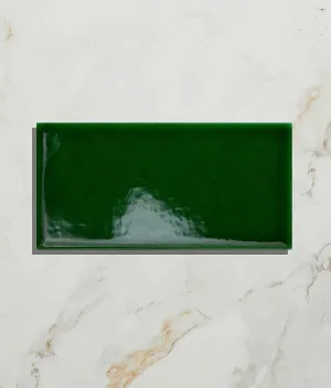 Victorian Style™ Wall Ceramic Olive Green Metro Crackle Glaze