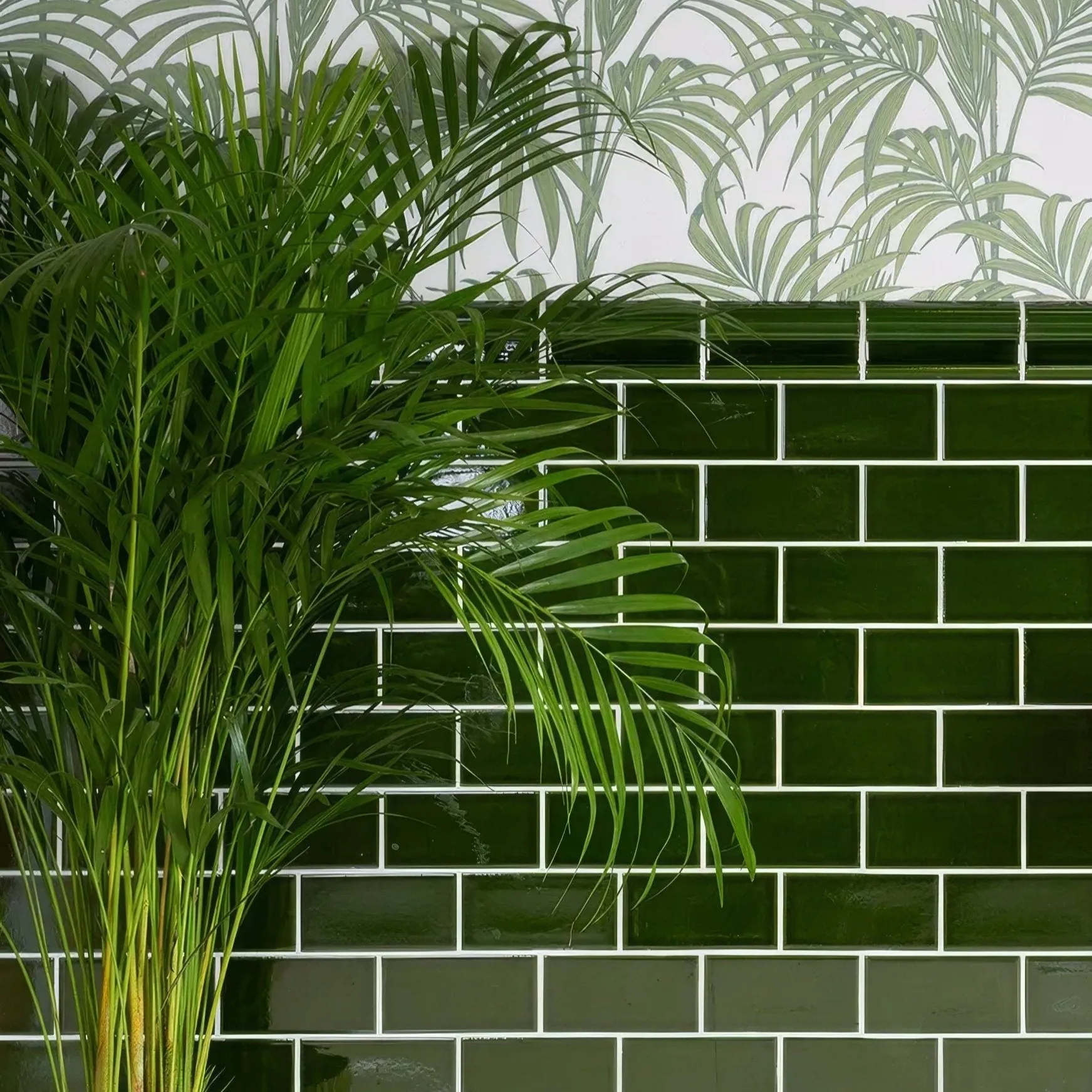 Victorian Style™ Wall Ceramic Olive Green Metro Crackle Glaze
