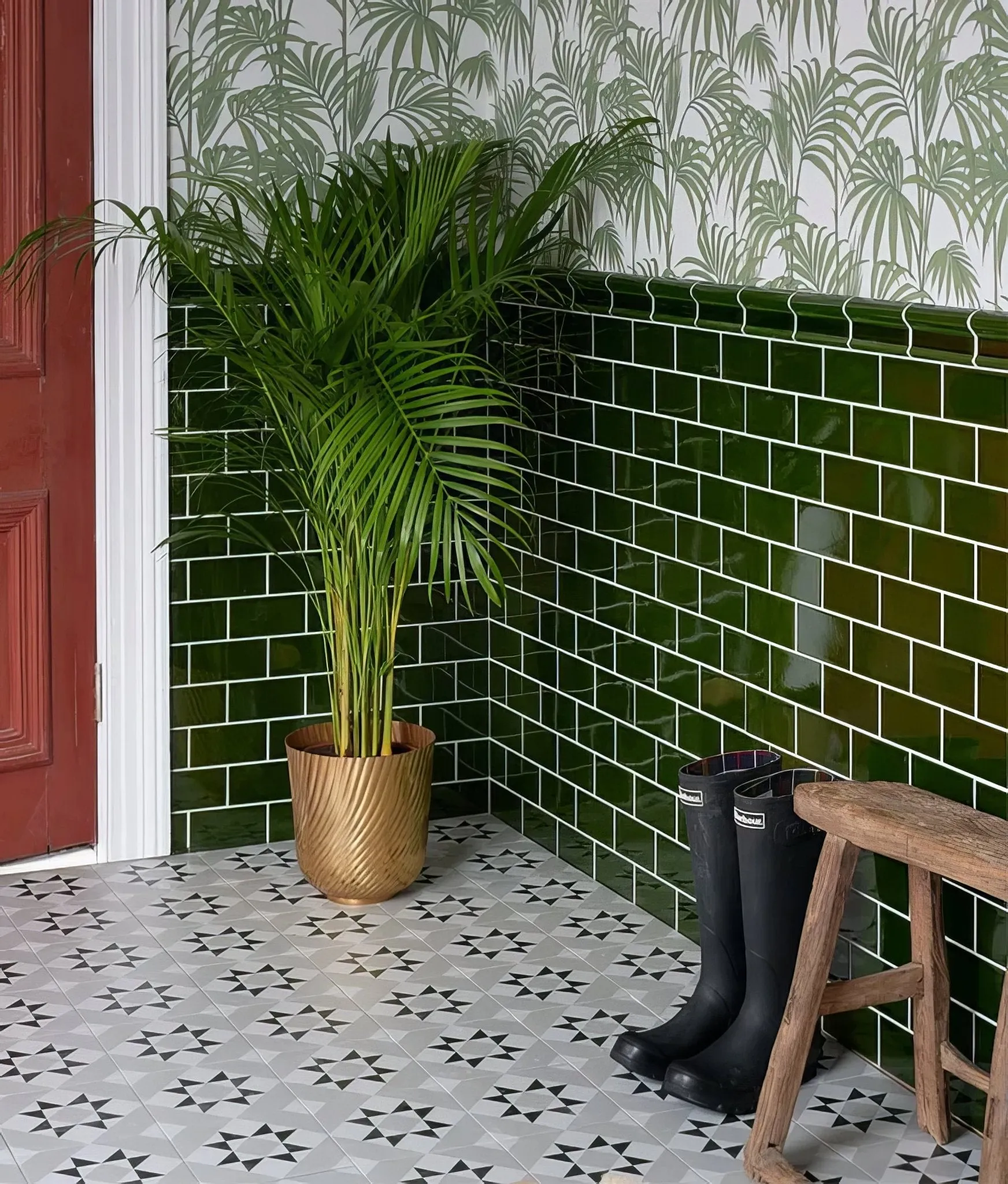 Victorian Style™ Wall Ceramic Olive Green Metro Crackle Glaze