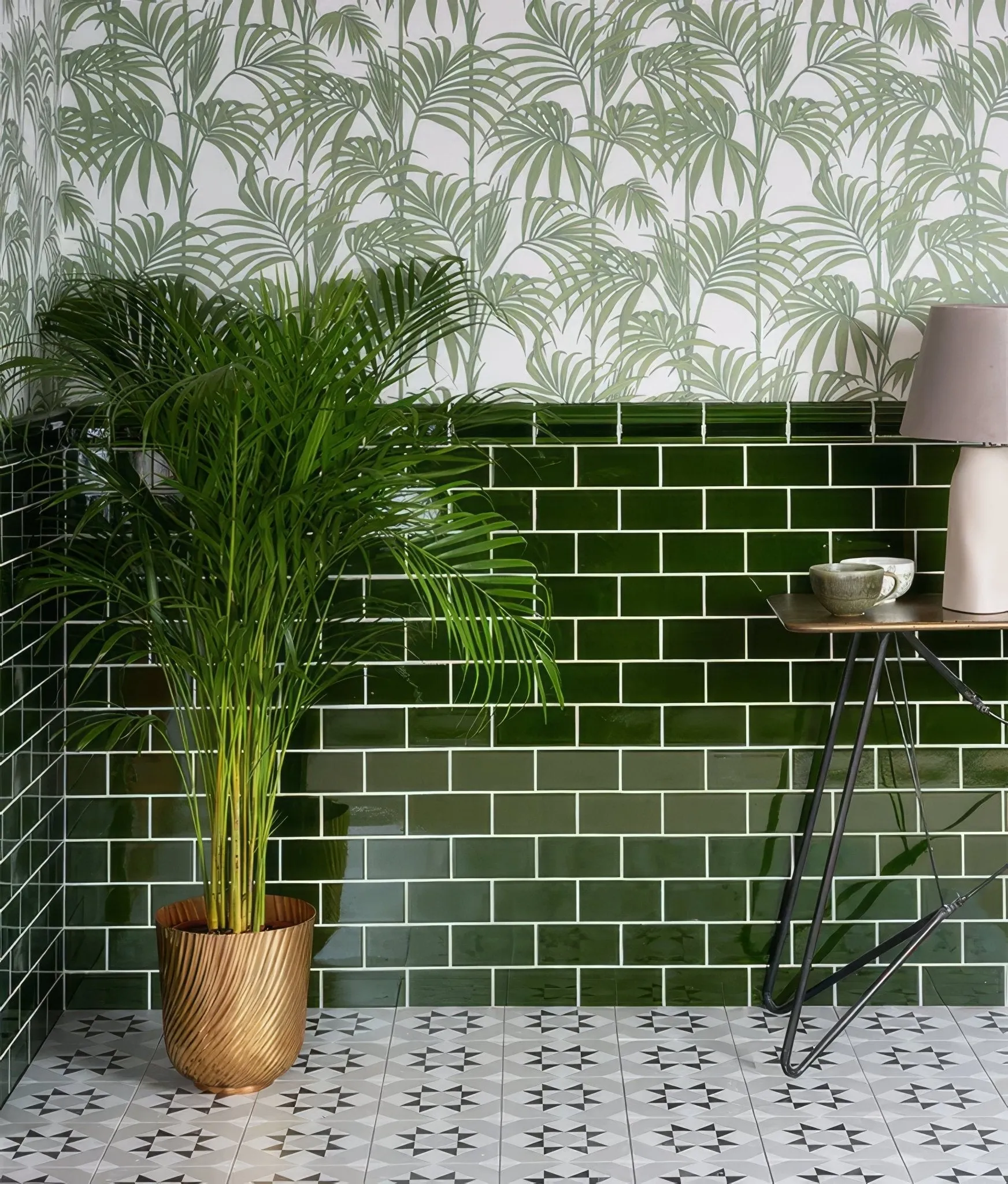 Victorian Style™ Wall Ceramic Olive Green Metro Crackle Glaze