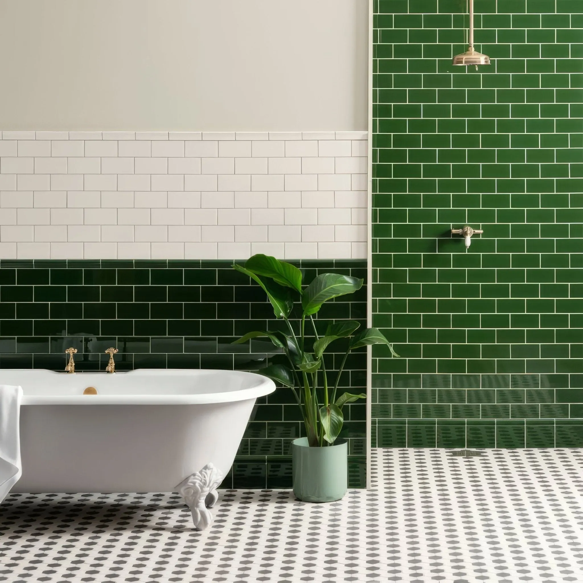 Vintage White Half Tile