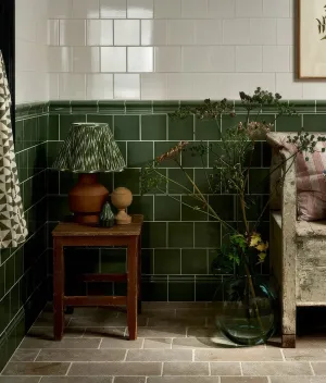Wall Ceramic Cabbage Green Square Crackle Glaze