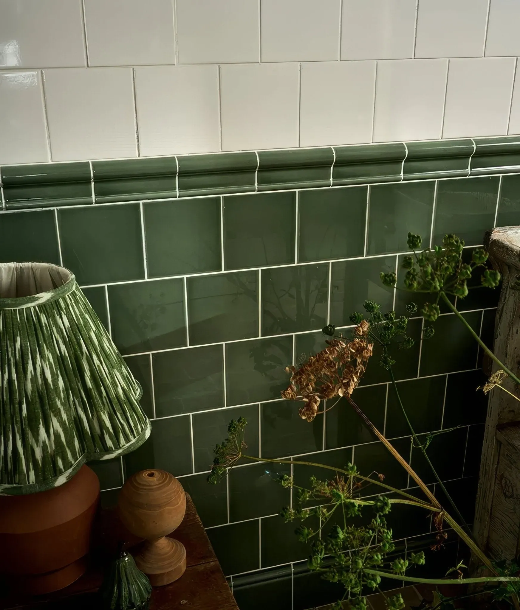Wall Ceramic Cabbage Green Square Crackle Glaze